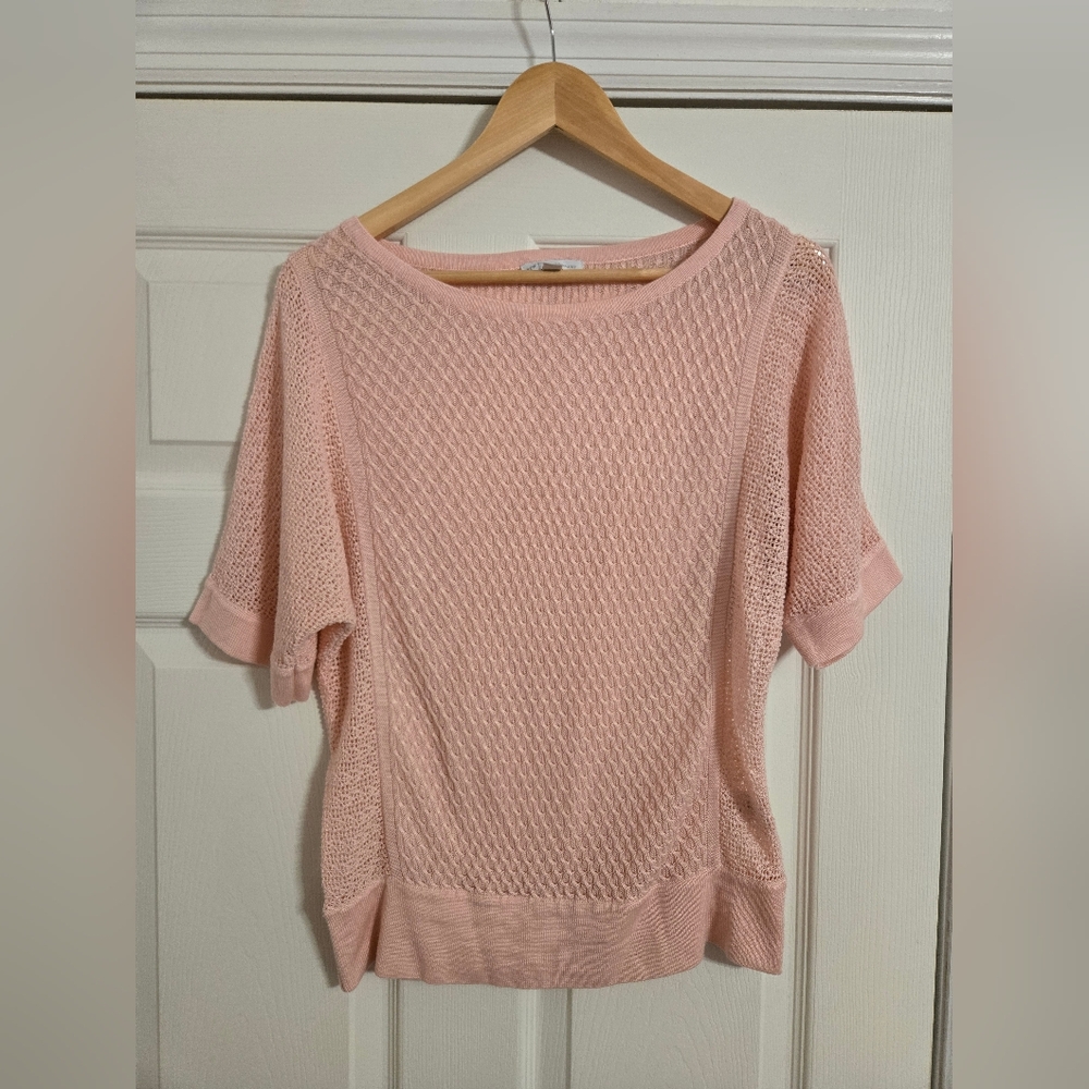 New York & Company Blush Pink Knit Top Size Medium